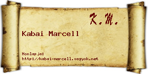 Kabai Marcell névjegykártya